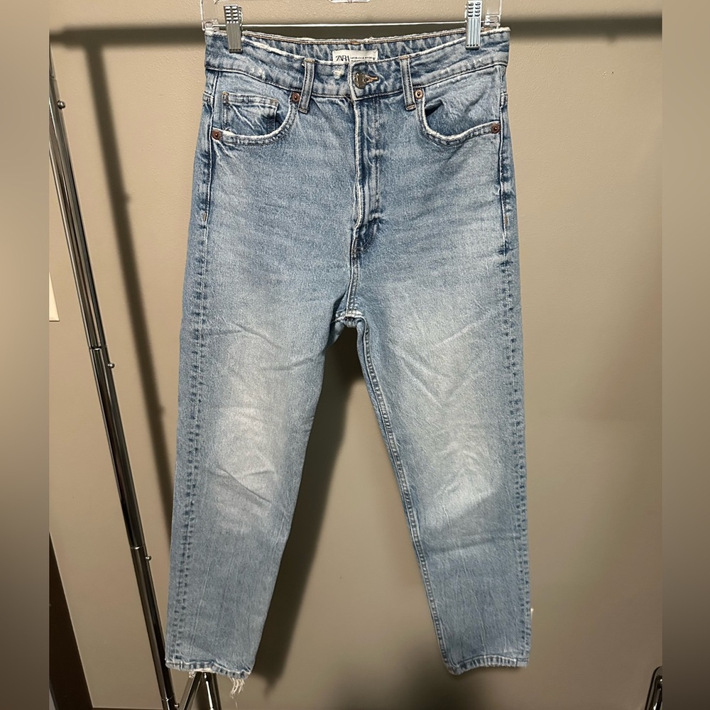 Zara Light Blue Straight Jeans
